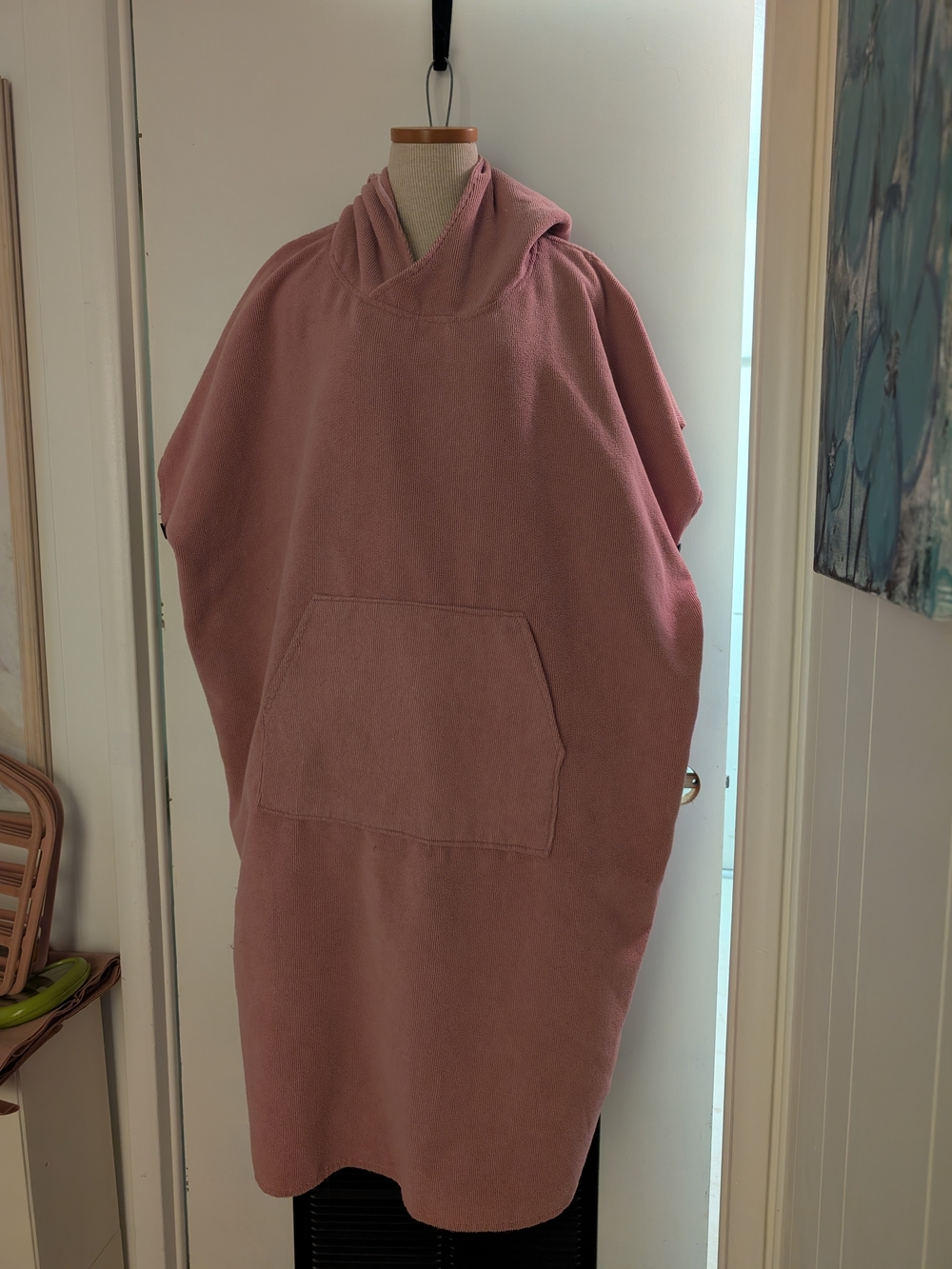Hooded Oversized Surf, Swim Coverup/Changing Robe in Dusty Rose